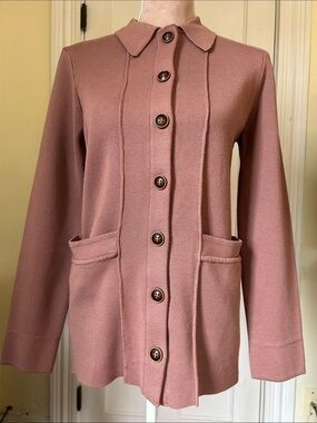 Grace Karin Dusty Rose Button-Front Knit Cardigan with Pockets